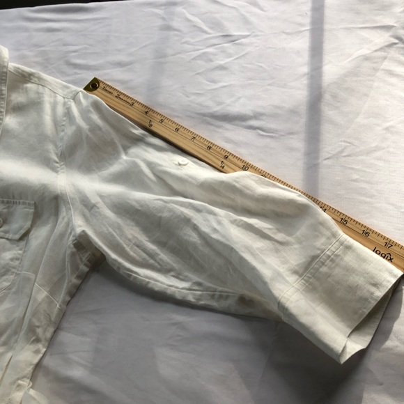 Escada Sport white linen button up shirt maxi dress womens 46 quiet luxury - Picture 8 of 15